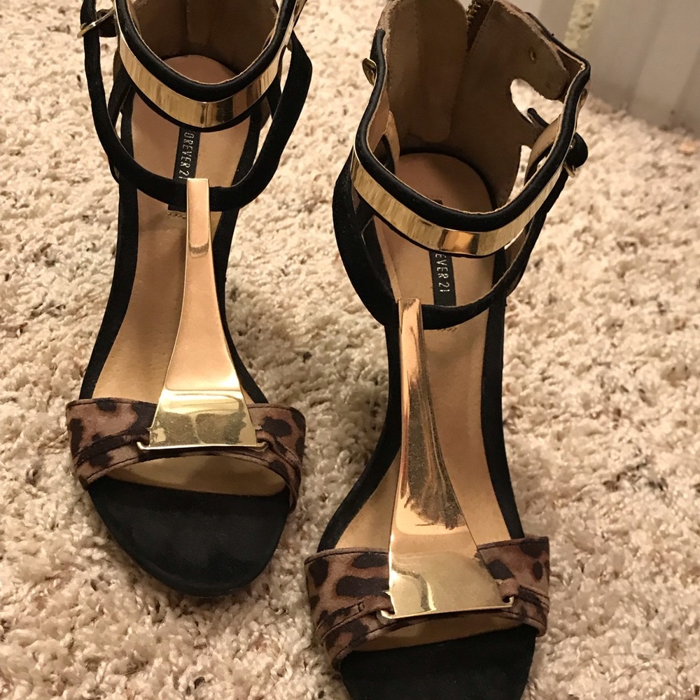 Gold Cheetah Heels